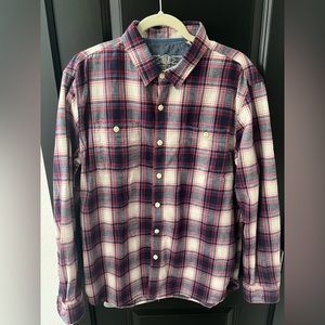 True Grit Long Sleeve Button Down Flannel Shirt